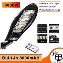 10000W 168LED patobulinta saulės gatvių lempa lauko vandeniui atspari LED sodo sieninė reguliuojamo kampo saulės lempa Integruota 10000mAH baterijos saulės sieninė lempa C-8000W gray