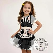 Kids Girls L-LABUBU-A Summer Dress 3D Print New Fashion Cheap Casual 3 For 99 Cent Promo 170 brown