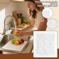 Kitchen Sink Mats, 2,pack, Food,grade Rubber, Non,, Easy,to,clean, Sink Protector, Kitchen Mat. One Size beige