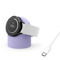 2-in-1 Suderinamas su Samsung Galaxy Watch 3 4 Įkroviklio stovas + USB Type-C PD įkrovimo laidas Watch3 4 Įkroviklio silikoninis stovas 45mm white