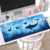 Whale Dream Mouse Pad Large Computer Office Game Table Mats XXL Rubber Antislip Gaming Keyboard Mousepads Long Desk Pads 800x300x2mm blue