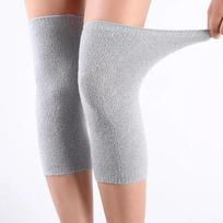 1 Pair Long Cashmere Warm Kneepad Knee Sleeve Wool Knee Warmer Men Women Cycling Lengthen Knee Protector Pad 20cm pilka
