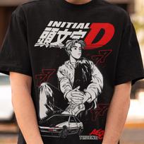 Initial D Shirt, Fujiwara Drift Racing Tee, JDM Car Culture Anime Unisex T-Shirt, Street Racing Japanese Manga Graphic, 90s Retro Racer Gift S white