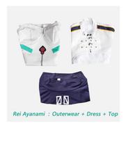 Anime White Plug‑suit Cosplay Costume Asuka & Rei Full Set With Wig Halloween Outfit L&Other white