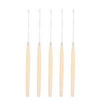 5pcs/set Plastic Braid Needle Beige Micro Hook Needle Dreadlock Crochet Needle  for Jumbo Braiding smėlis