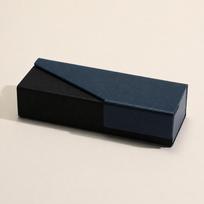 Anti-pressure Glasses Box Leather Spectacle Case Vintage Eyeglass Box  for Women Men tamsiai mėlyna spalva