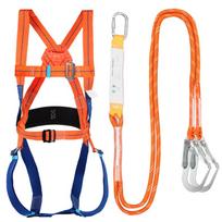 Fall Protection Kit Full Body Harnesses with Belt Fall Absorber Strap Fall Protection Equipment Accessories for Working orange