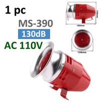 MS-190/290/390 DC 12V 24V 220V 110V Red Mini Metal Motor Siren Industrial Alarm Sound electrical guard against theft 130dB MS-390-110V