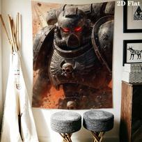 Warhammer 40K Wall Tapestry Aesthetic Wall Hanging Printed Fabric Blanket Decorative Tapestries for Bedroom Living Room Home Decor 100cm x 150cm black