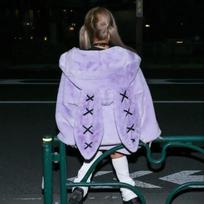 2026 Žieminiai drabužiai Moteriški švarkai Harajuku Triušio ausys Punk Juodi paltai Stori pliušiniai Užtrauktukas Per dideli Y2k Viršutiniai drabužiai Ropa Mujer M gray