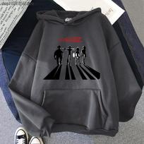 „Gorillaz“ gobtuvai, vyriški/moteriški, marginti gatvės drabužiai, muzikos grupės megztiniai Harajuku hiphopo vyriški drabužiai Harajuku viršutinis negabaritinis gobtuvas S gray