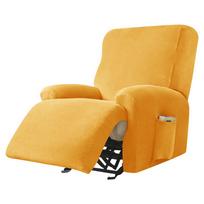 Aksominis atlošiamas sofos užvalkalas Elastingi fotelio užvalkalai Tinginio poilsio atlošiama sofa Sėdynės užvalkalas svetainei 1 /2 /3 /4 vietų 1 Seater geltona