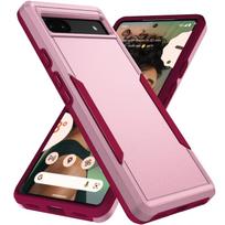 Hibridinis tvirtas šarvuotas dėklas Google Pixel 9 9 Pro 8 8A 6A 7A 7 Pro, Otter Case Box, atsparus smūgiams, karinio lygio, pilnos apsaugos dangtelis for Pixel 8 rožinė