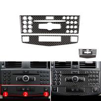 Automobilio tikro anglies pluošto centrinės navigacijos panelės rėmelio apdaila Mercedes Benz C klasės W204 C180 C200 C260 2007 2008 2009 type 3 gray