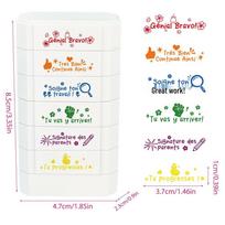 6-in-1 Teacher's Multi-Layer Stamp: Building Blocks, Scoring, Weather, Drinking Water, Encouragement white