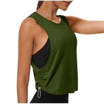 Women's Fashion Round Neck Yoga Top With Sleeveless Sports Tank Top M black