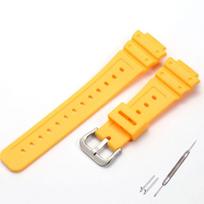 16 mm dervos ir gumos dirželis, tinkamas Casio G-SHOCK 2110 GA2100 laikrodžio apyrankei, vyrams, moterims, laikrodžio dirželių priedai 16mm geltona