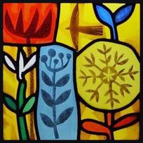 Customized Art Deco Stained Glass Window Film, Frosted Privacy Static Cling Sticker Vintage Home Decor Removable UV Blocking (as the picture,30X30cm) blue