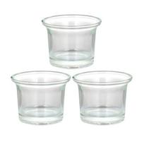 Glass Bird Feeder Cups, Feeder Replacement Bowls, 2.44 Inch Weatherproof Glass Bowl for Hummingbird & Finch, Outdoor Hanging Feeder Accessory & 3pcs white