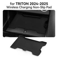 Wireless Charging Silicone Pad for 2024-25 Mitsubishi TRITON - Anti-slip, Dustproof Car Interior Charger. black