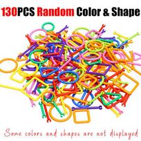 65-130Pcs Muti-Colored Plastic Diy Smart Stick Ssembled Building Rods Design As Your Minds Creativity Imagination Games Gift Zyf yellow