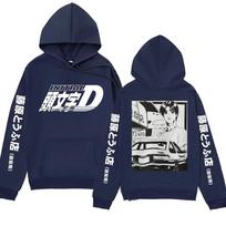 Initial D Vyriškas džemperis su gobtuvu, Takumi Fujiwara spaudinio džemperis su gobtuvu, Unisex džemperis, Rudens/Žiemos drabužiai S white