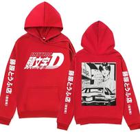 Initial D Vyriškas džemperis su gobtuvu, Takumi Fujiwara spaudinio džemperis su gobtuvu, Unisex džemperis, Rudens/Žiemos drabužiai XXXL red