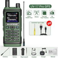 Baofeng UV-17 Pro GPS Air Band Walkie Talkie Long Range Wireless Copy Frequency FM Handheld DTMF Two Way Ham Radio Rechargeable EURO žalia