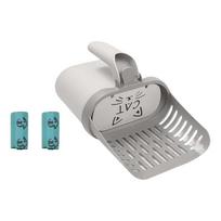 Daily Cats Scooper Set with Bag Dispenser, Durable Plastic Cleaner and Easy Waste Handling for Indoor Routine Cleanup gray