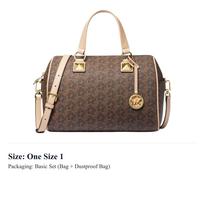 MICHAEL KORS Grayson dirbtinės odos peties rankinė, krepšys per petį, rankinė vidutinio dydžio moteriška tamsiai ruda 30R4GGYS6B-BROWN One Size 1 gray