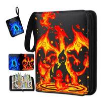 Card Album Binder 4 Compartments 50 Pages 400 Slots PU Leather Collection for TCG Players