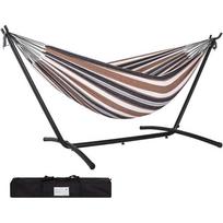 Canvas Hammock Chair Swing Outdoor Camping Garden Patio Double Person Heavy Duty With Steel Stand 2PersonCanvasHammockCoffeeNoStand