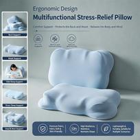 Kaklo atramos pagalvės miegojimui Pagalvė iš viskoelastinės medžiagos šoniniams, nugaros ir pilvo miegantiems Ergonomiška kontūrinė kaklo atramos pagalvė 37*57cm high 11cm