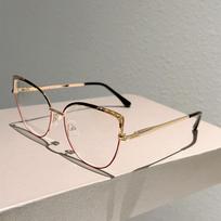 KAMMPT Moteriški Madingi Metaliniai Akinių Rėmeliai Skaidrūs Stiklai Akinių Lydinio Nereceptiniai Netikri Akiniai Nauji Cat Eye Netaisyklingi Akiniai transparent lenses gray