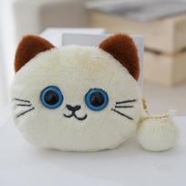 Kawaii Animacinis Mielas Katės Monetų Piniginė Raktų Pakabukas Kūrybingas Pliušinis Gyvūnas Katė Laikymo Krepšys Vaikams Mini Monetų Krepšys Gimtadienio Dovanos gray