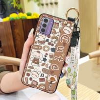 Lanyard Silicone Phone Case For Nokia G42 5G Fashion Design Dirt-resistant Phone Holder Soft case Cute Back Cover Ring Nokia G42 5G white