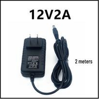 Wall-Mounted 12V2A Power Adapter for LED Light Strip and Live Stream Light, 2m. US Plug 1m