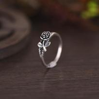 Personalized Retro Black Rose Series Ring Ring Ring Women'S Jewelry 12 black