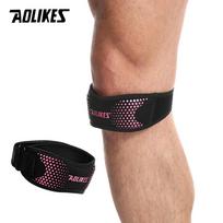 Aolikes 1Pcs Knee Brace Support Patella Tendon Straps For Running Hiking Tennis Jumping Arthritis Relief Stabilizer ryškiai rožinė