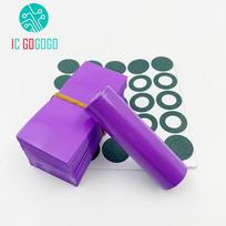 100pcs 21700 Battery Wrap Sleeve Heat Shrink Tube + 100pcs Barley Paper Rings Shrinkable Insulated Skin PVC FilmTape Cover Pipe violetinė