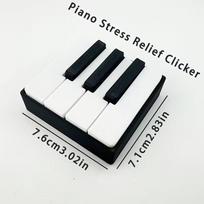 3D Printed Piano Keyboard Clicker Press Type Relax Fidget Figurine Suitable For Office Desk Party Games Musical Key Presser black