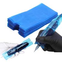 200pcs Tattoo Pen Cord Covers: Hygienic, Easy Cleanup, Formaldehyde-Free Sleeves for Efficient Tattooing mėlyna