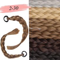2pcs Long Braid Ponytail Hair Extension Heat Resistant Fiber, Elastic Band, Basic Style, Twist-braid, Braided Hair Accessories 48cm brown