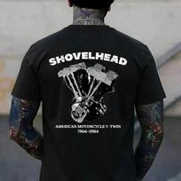 Motociklininko Shovelhead Motociklo Variklis Vintažiniai Vyrams Moterims Vaikams Marškinėliai L black