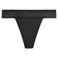 Postpartum Period Thongs Breathable Nylon Period Underwear for Women, 4 Layers Leak-Resistant Thong with Wide Geometric Patterned Waistband L juoda