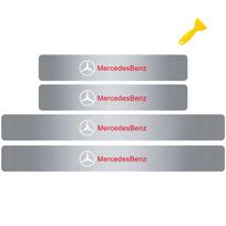 4 vnt. Automobilio durų slenksčio apsauginė nuo įbrėžimų lipdukas Mercedes Benz W203 W206 W212 W167 W166 W247 C E GLA GLC GLE AMG priedams
