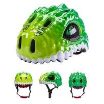 Kids Toddler Bike Helmet Adjustable Dinosaur Helmet Breathable Skating Helmet for Boys and Girls žalia