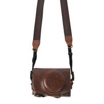 Vintage-Style PU Camera Bag Canon PowerShot SX740 SX730 SX720 Compact Cameras With Adjustable Shoulder Strap Coffee Brown black