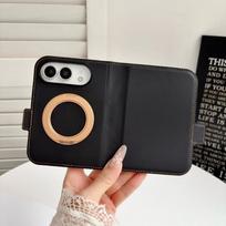 Leather Flip Phone Case With Card Slot Rotating Stand Magnetic Shockproof Protection IPhone Duo iPhone Duo black