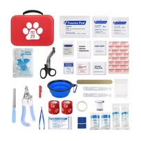 Dogs First Aid Kit Vet Bag Pet Emergency Kit With First Aid Supplies for Home red